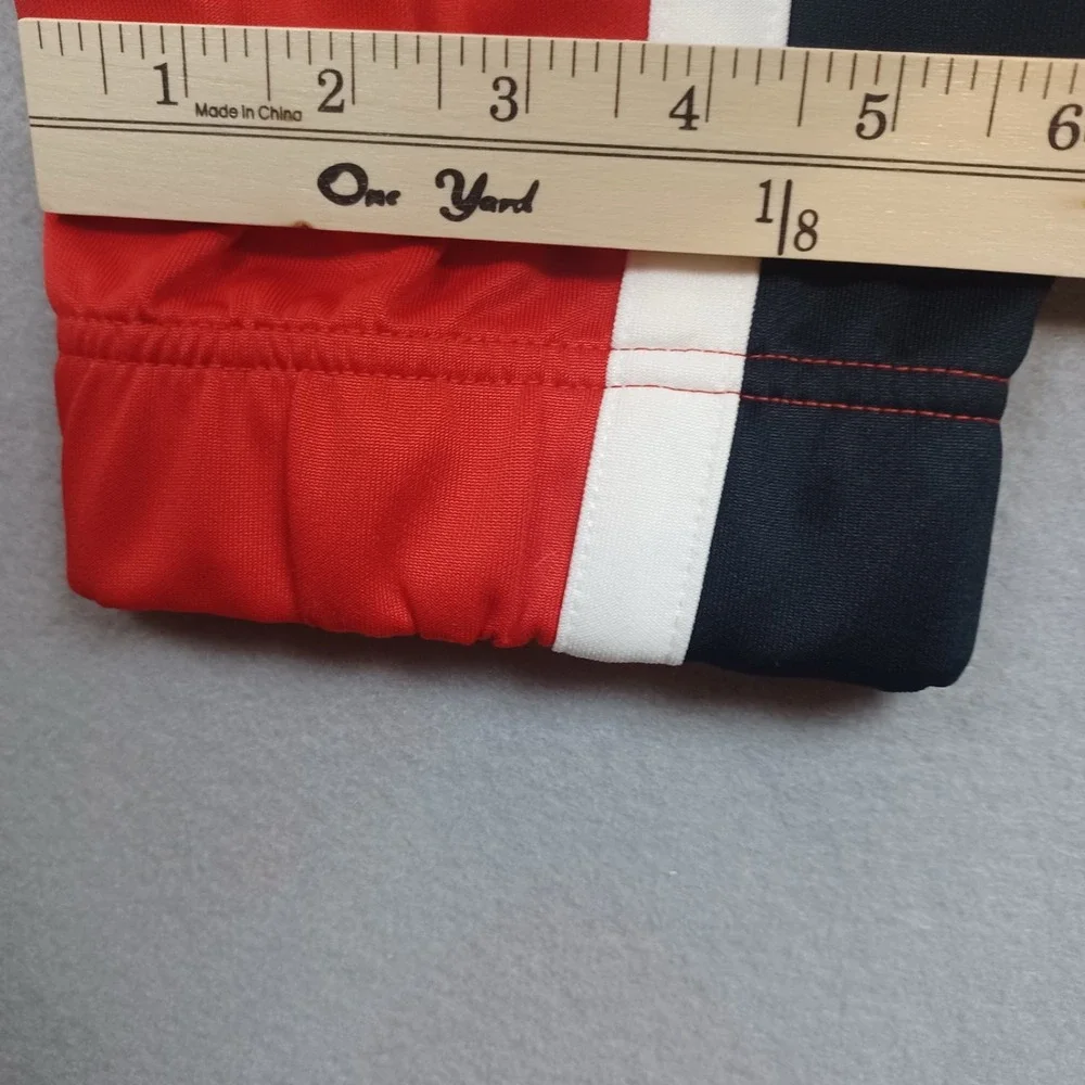 Nike Pants Mens Medium Red Track Joggers White Logo Side Stripe Polyester